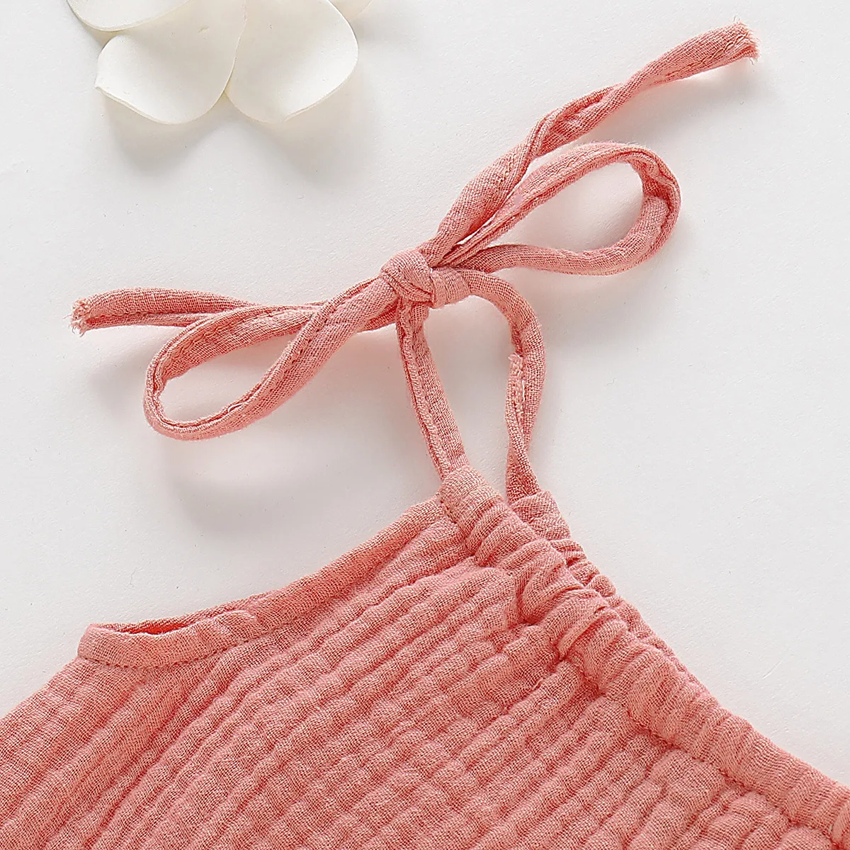 Summer Infant Baby Girl Dress Toddler Dress Muslin Cotton Sleeveless Ruffles Slip Dresses