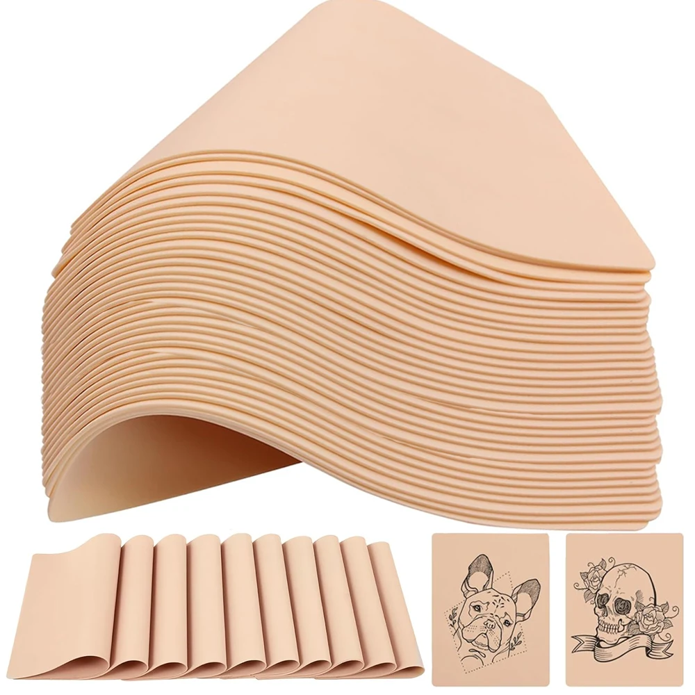 30/10/5/1PCS Silicone Tattoo Practice Skin Double Fake Tattoo Skin Permanent Makeup Tattoo Beginner Practice Synthetic Leather