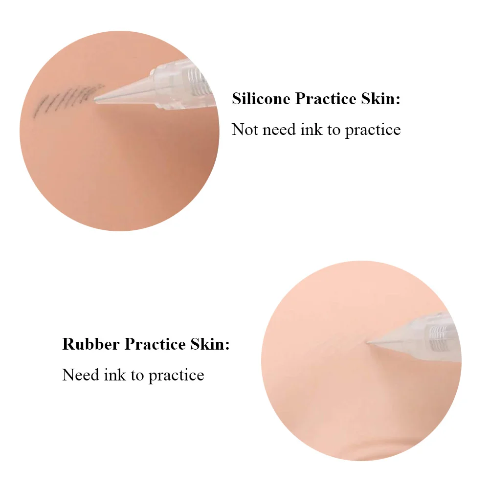 30/10/5/1PCS Silicone Tattoo Practice Skin Double Fake Tattoo Skin Permanent Makeup Tattoo Beginner Practice Synthetic Leather