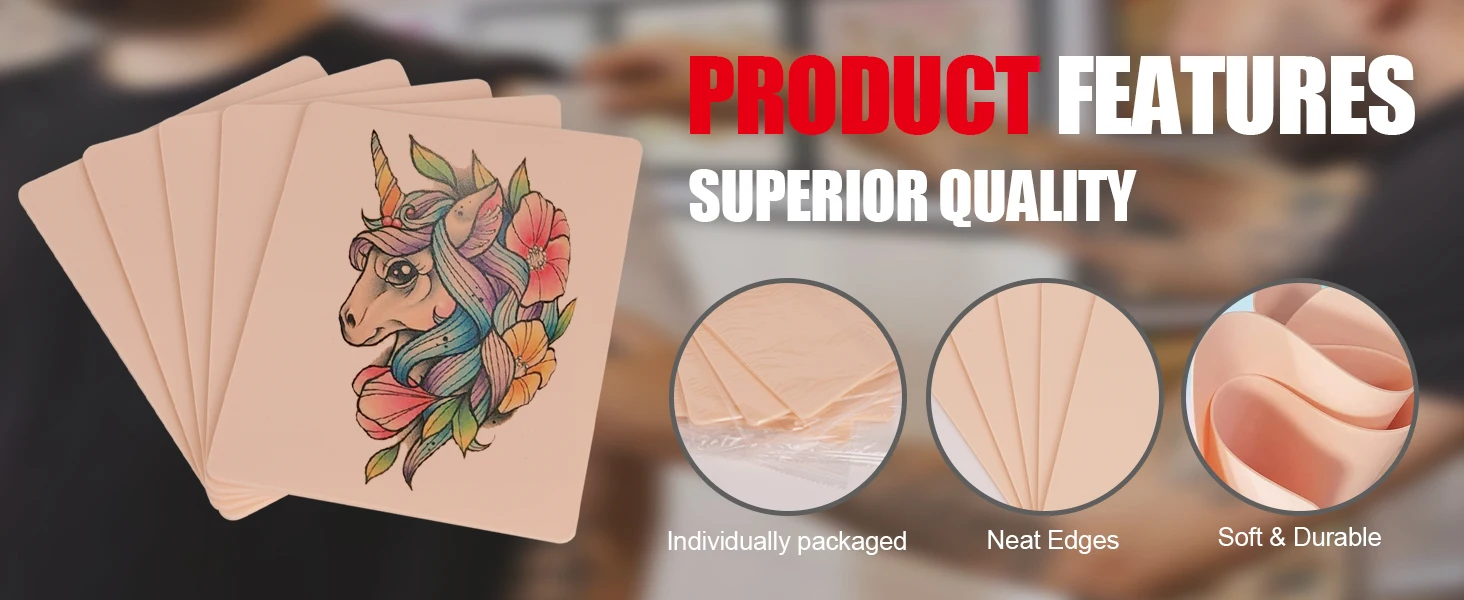 30/10/5/1PCS Silicone Tattoo Practice Skin Double Fake Tattoo Skin Permanent Makeup Tattoo Beginner Practice Synthetic Leather