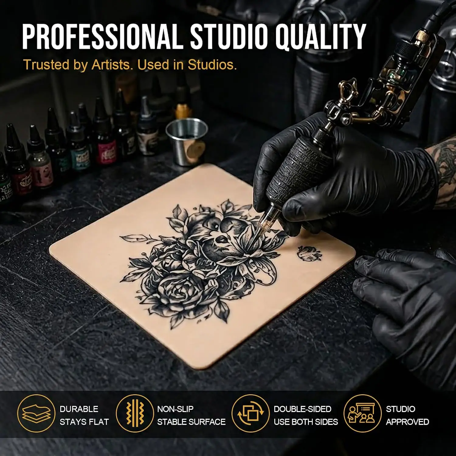 30/10/5/1PCS Silicone Tattoo Practice Skin Double Fake Tattoo Skin Permanent Makeup Tattoo Beginner Practice Synthetic Leather
