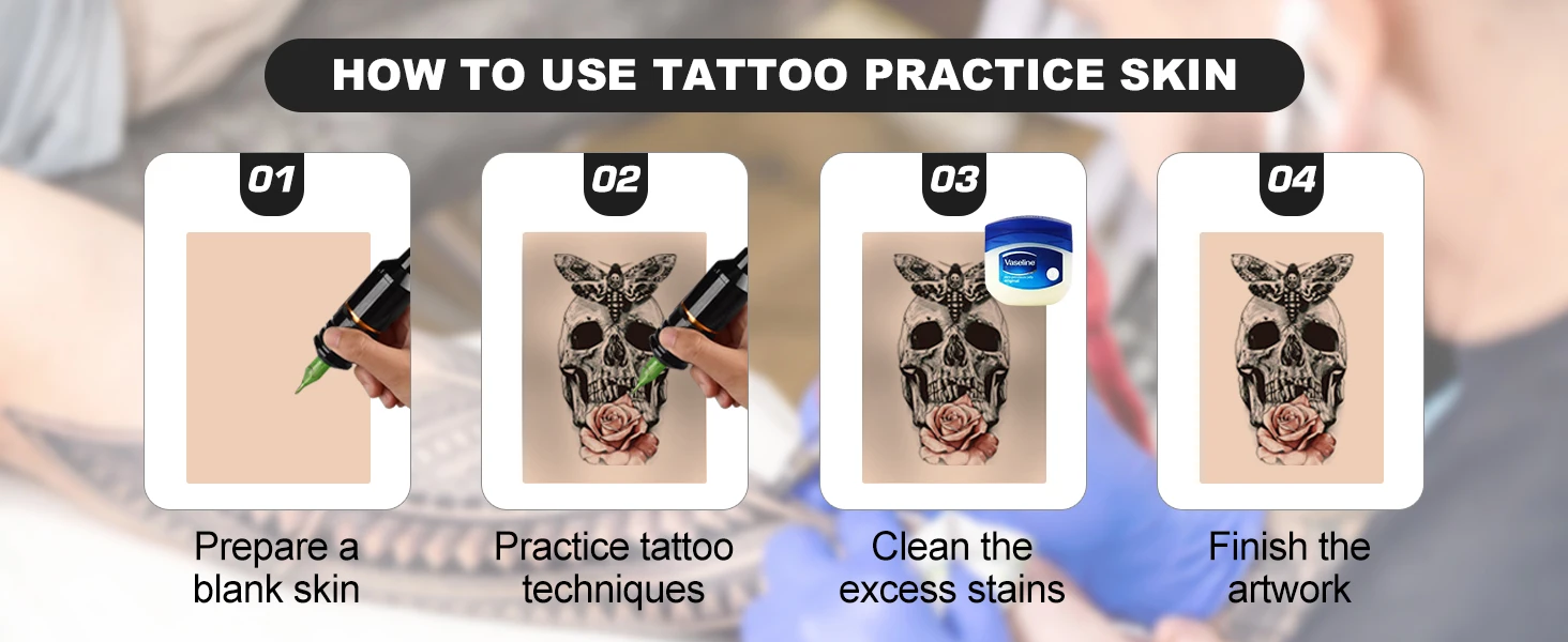 30/10/5/1PCS Silicone Tattoo Practice Skin Double Fake Tattoo Skin Permanent Makeup Tattoo Beginner Practice Synthetic Leather