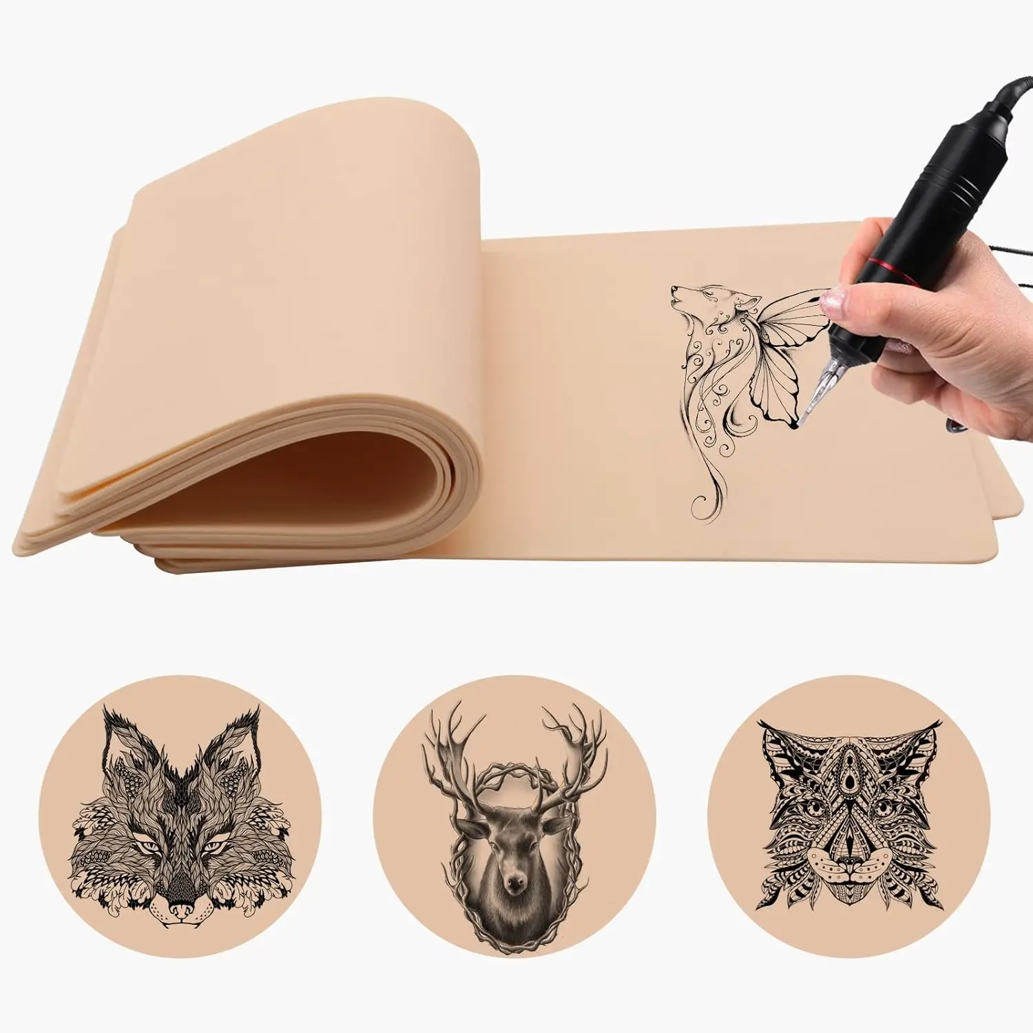 30/10/5/1PCS Silicone Tattoo Practice Skin Double Fake Tattoo Skin Permanent Makeup Tattoo Beginner Practice Synthetic Leather
