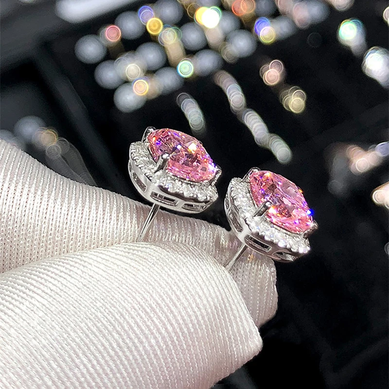 Huitan Classic Cushion Shape Stud Earrings with Brilliant Cubic Zirconia Stone Wedding Engagement Party Luxury Jewelry for Women