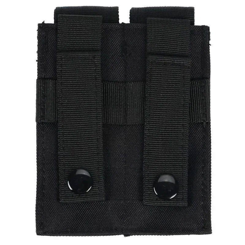 9mm Pistol Magazine Pouch Tactical Double Molle Belt Dual Mag Bag Flashlight Holder Attachment Package Gun Hunting Accessories
