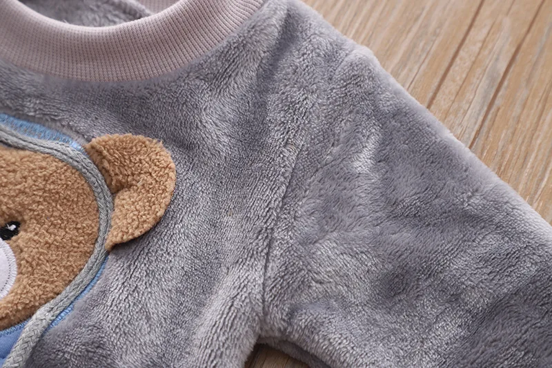 Baby Boy Winter Sets Plush Hooded Jacket 2pcs Children's Casual Outfit Suits Kids Arctic Velvet Tracksuit Toddler Girl Clothing