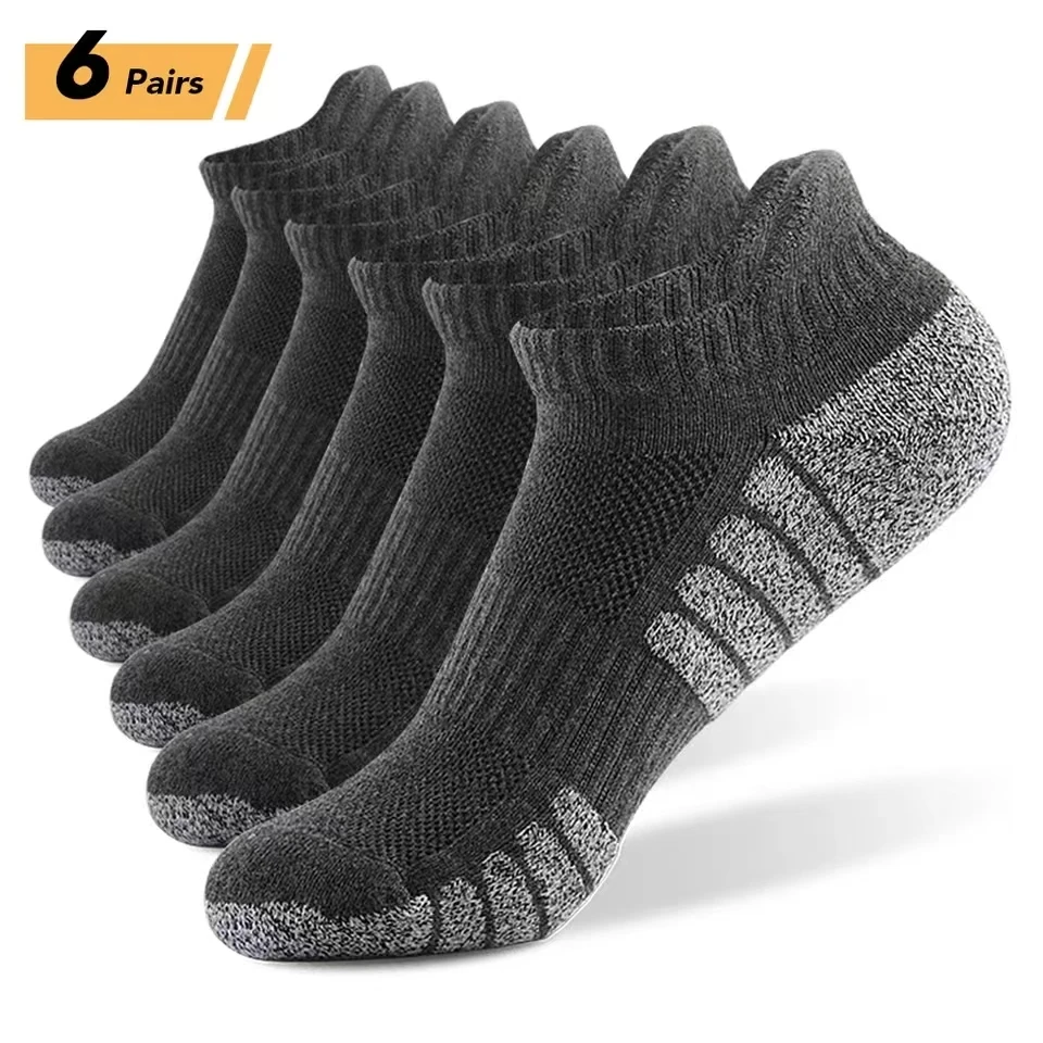 3/6 Pairs Sport Ankle Socks Athletic Low-cut Sock Thick Knit Sock Outdoor Fitness Breathable Quick Dry Wear-resistant Warm Socks