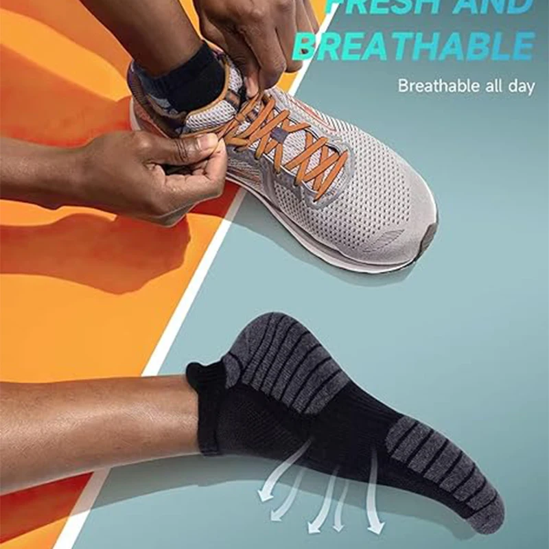 3/6 Pairs Sport Ankle Socks Athletic Low-cut Sock Thick Knit Sock Outdoor Fitness Breathable Quick Dry Wear-resistant Warm Socks