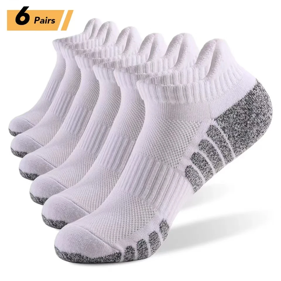 3/6 Pairs Sport Ankle Socks Athletic Low-cut Sock Thick Knit Sock Outdoor Fitness Breathable Quick Dry Wear-resistant Warm Socks