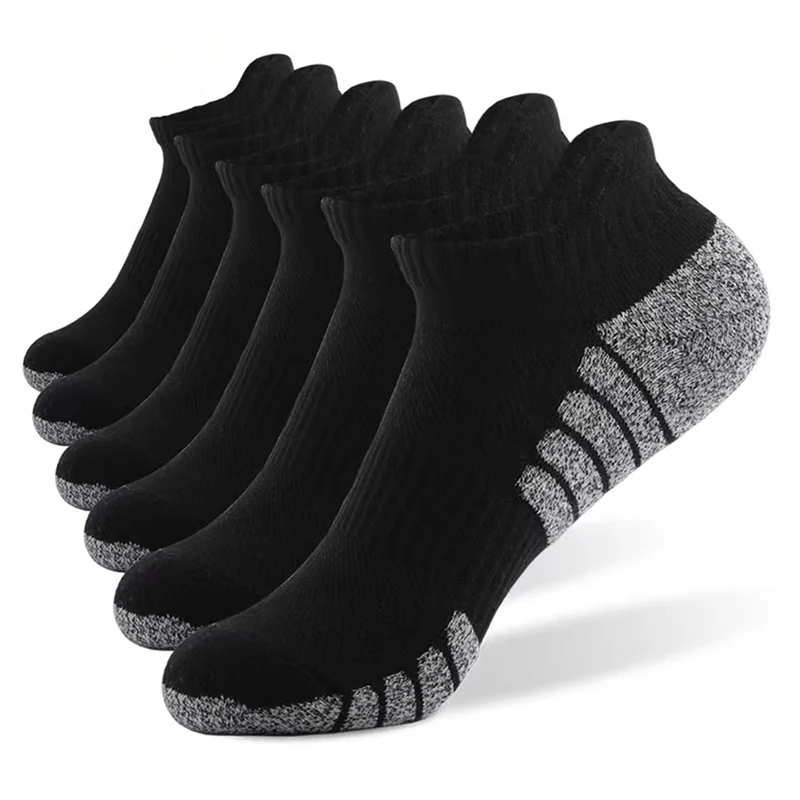3/6 Pairs Sport Ankle Socks Athletic Low-cut Sock Thick Knit Sock Outdoor Fitness Breathable Quick Dry Wear-resistant Warm Socks