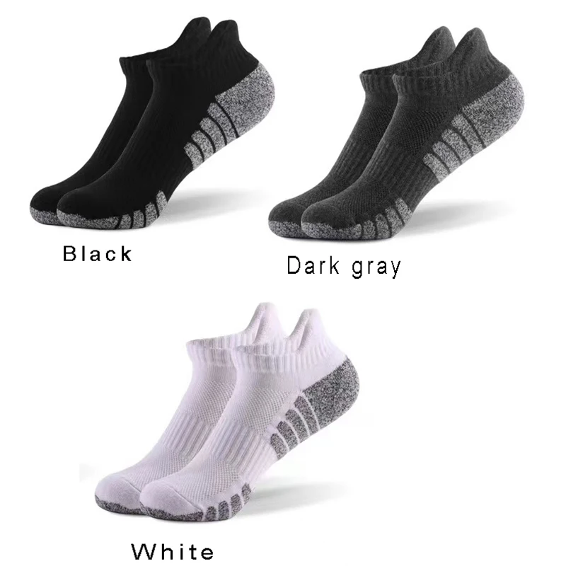 3/6 Pairs Sport Ankle Socks Athletic Low-cut Sock Thick Knit Sock Outdoor Fitness Breathable Quick Dry Wear-resistant Warm Socks