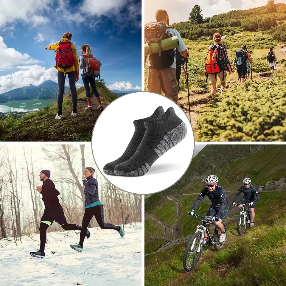 3/6 Pairs Sport Ankle Socks Athletic Low-cut Sock Thick Knit Sock Outdoor Fitness Breathable Quick Dry Wear-resistant Warm Socks