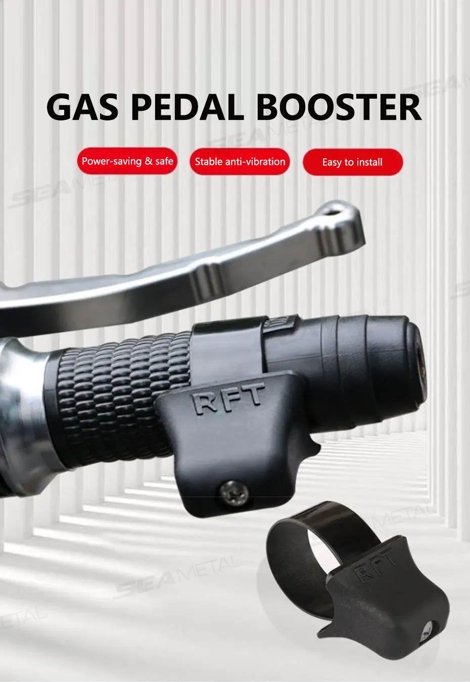 SEAMETAL Motorcycle Throttle Assistant Handle Accelerator Booster Cruise Control Grip Thumb Wrist Rest Labor Saver Accessories