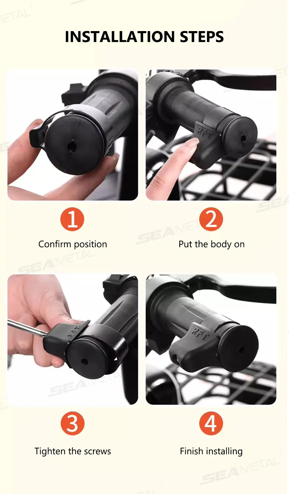 SEAMETAL Motorcycle Throttle Assistant Handle Accelerator Booster Cruise Control Grip Thumb Wrist Rest Labor Saver Accessories