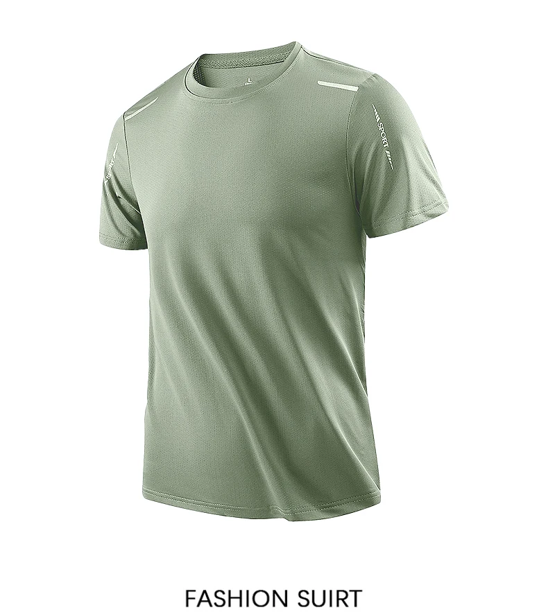 CHRLCK Men's Running Quick Drying T-shirts Breathable Hiking Fishing Tees Soft Elasticity Outdoor Sports Short Shirt Summer