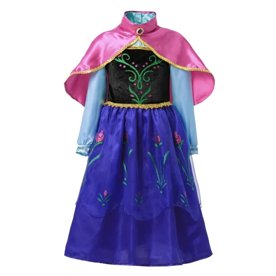 Children Costume Girl Dress Halloween Princess Cosplay Party Rapunzal Anna Elsa Birthday Clothes