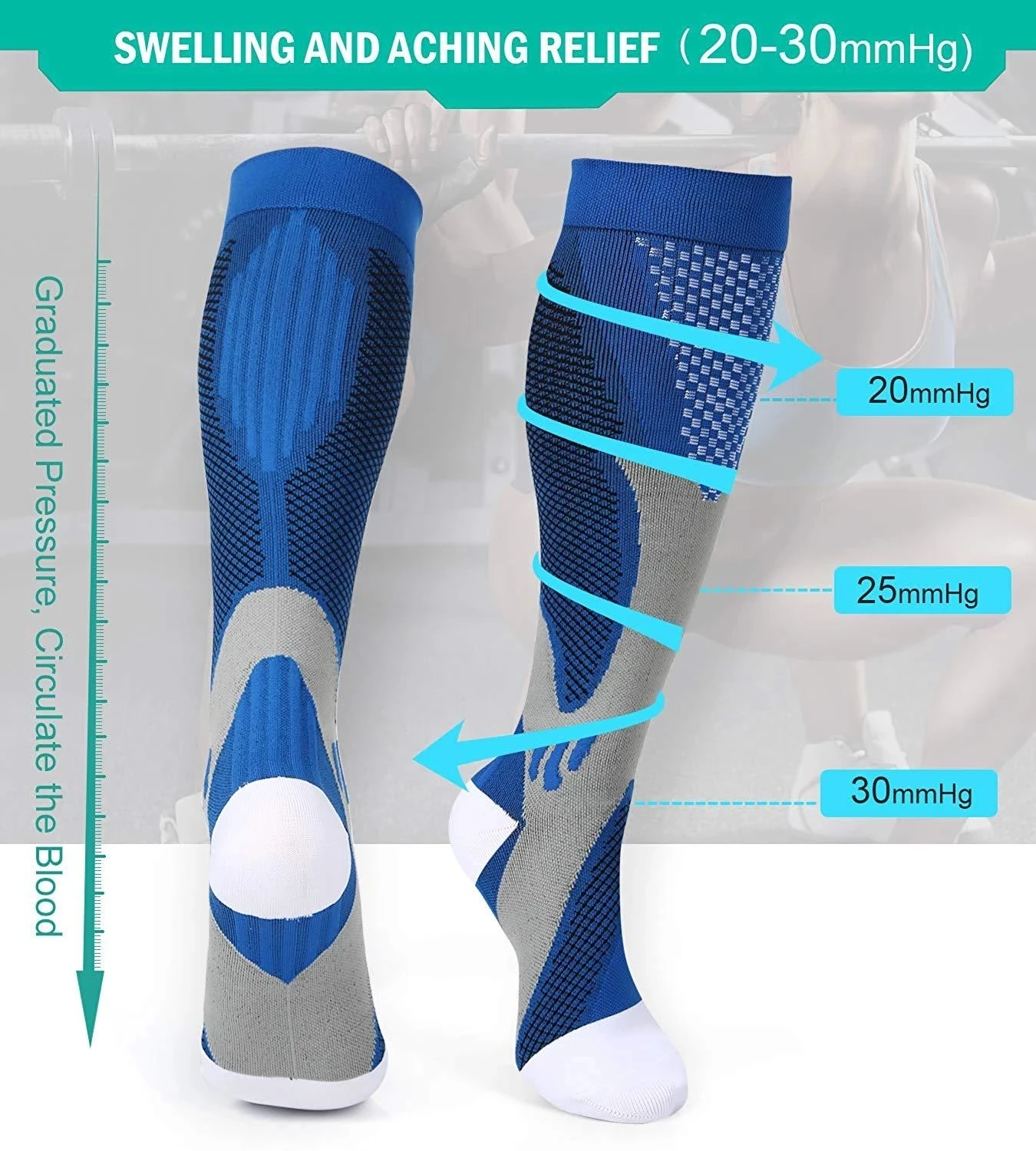 New Compression Socks 20-30mmhg High Stockings Men Women Sports Socks For Marathon Cycling Football Varicose Veins EU36-50 Meias
