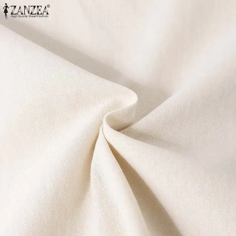 ZANZEA Summer Tanks Tops Women Square Neck Sleeveless Blouse Elegant Cotton Shirt Casual Solid Holiday Beach Blusas Female Tunic