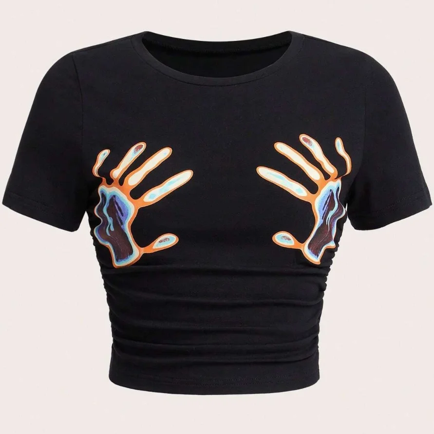 Summer Beach Sexy Crop Tops Casuales Brasil Letter Print T-Shirt Female 2026 Spring Fashion Street Short Sleeve O-Neck Tees