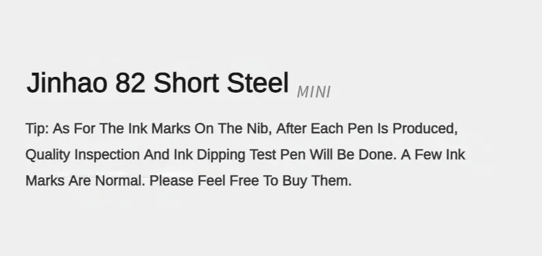 Jinhao 82 Mini Fountain Pen Luxury Elegant Pens 0.38/0.5/0.7mm Extra Fine Nib Writing Ink Pens Stationery Office School Supplies