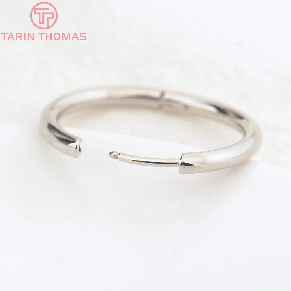 (3754)6PCS 12MM 30MM 24K Gold Color Stainless Steel Round Earring Hoop Earrings Clasps High Quality DIY Jewelry Making Findings