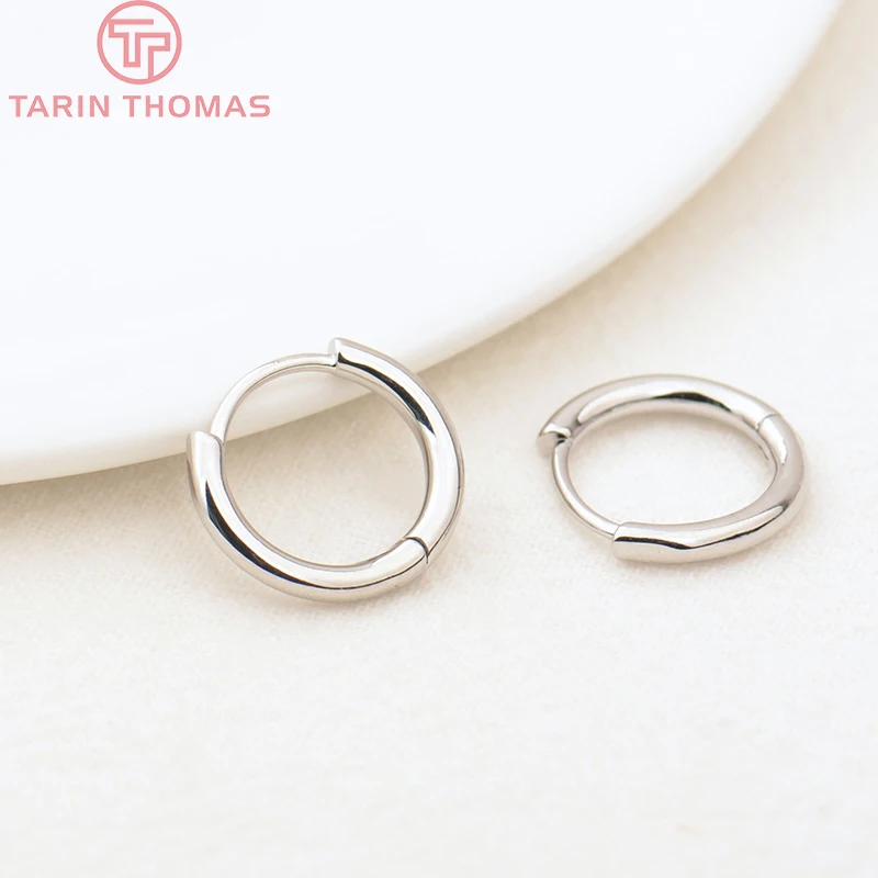 (3754)6PCS 12MM 30MM 24K Gold Color Stainless Steel Round Earring Hoop Earrings Clasps High Quality DIY Jewelry Making Findings