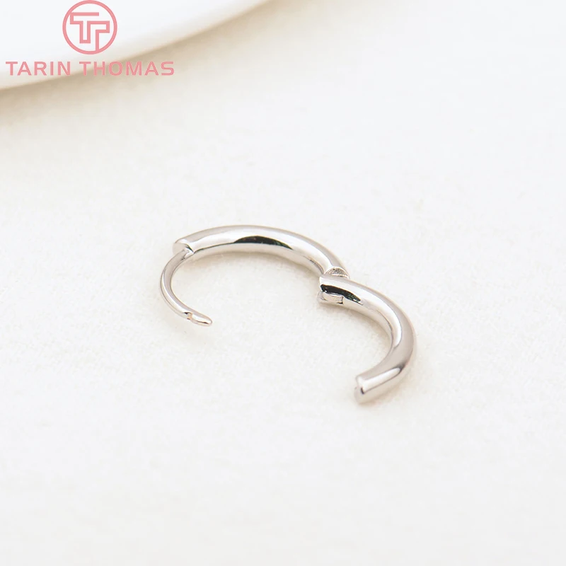 (3754)6PCS 12MM 30MM 24K Gold Color Stainless Steel Round Earring Hoop Earrings Clasps High Quality DIY Jewelry Making Findings