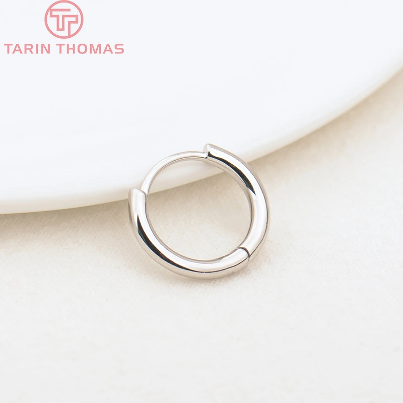 (3754)6PCS 12MM 30MM 24K Gold Color Stainless Steel Round Earring Hoop Earrings Clasps High Quality DIY Jewelry Making Findings