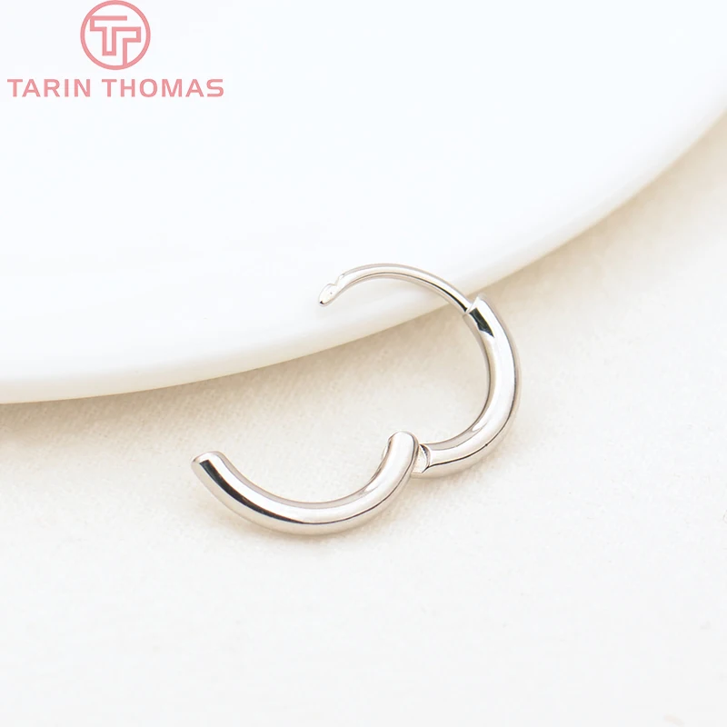 (3754)6PCS 12MM 30MM 24K Gold Color Stainless Steel Round Earring Hoop Earrings Clasps High Quality DIY Jewelry Making Findings