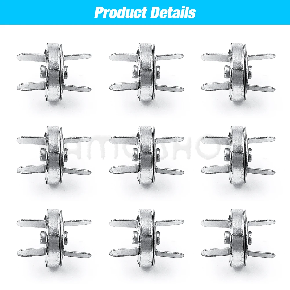 10sets/lot Magnetic Snap Fasteners Clasps Buttons Handbag Purse Wallet Craft Bags Parts Accessories Adsorption Buckle 14mm 18mm