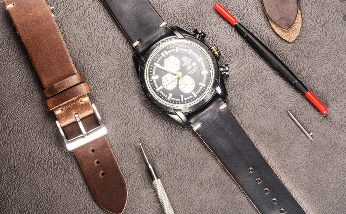 100%  Genuine Leather Watch Bands With Quick Release Horween CXL Cowhide Vintage Wrist Strap For Men 22mm18mm19mm20mm