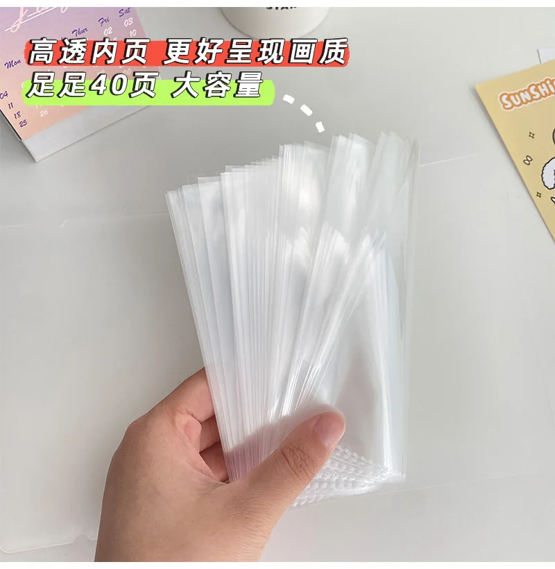Yoofun 40 pockets photo album 3/4/5/6/7/8/9 Inch Picture Case Storage Book Photo Album Photocard Name Card ID Holder Clear