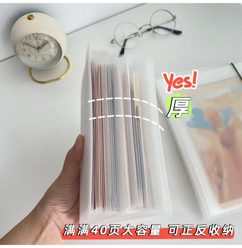 Yoofun 40 pockets photo album 3/4/5/6/7/8/9 Inch Picture Case Storage Book Photo Album Photocard Name Card ID Holder Clear