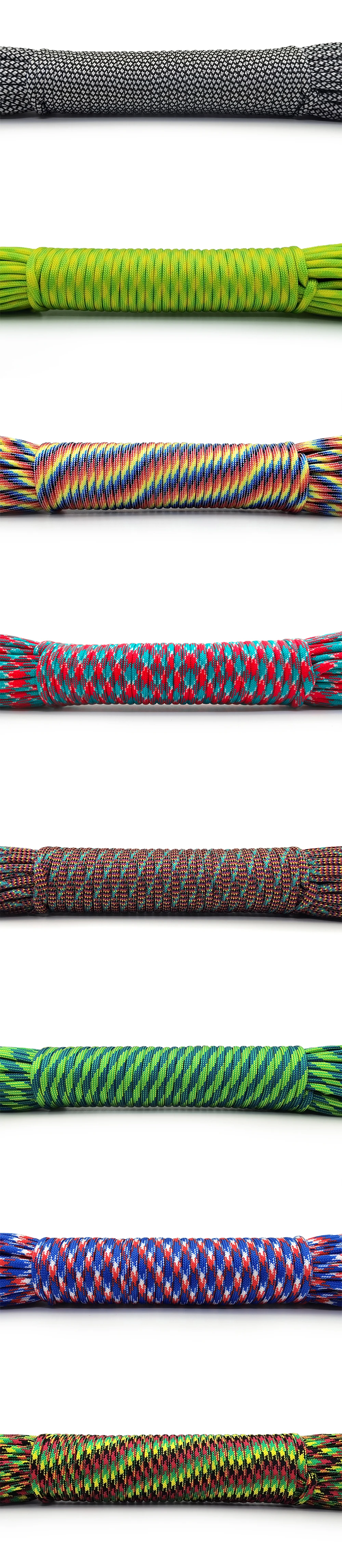 High Quality 31 Meters 100FT Paracord 550 Rope Type III 9 Stand Paracord Cord Rope Survival Kit Wholesale For Hiking Camping