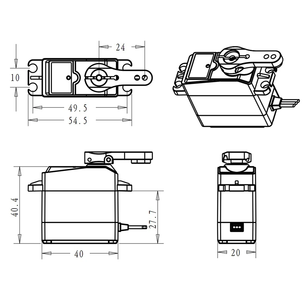 Dsservo Waterproof RC Servo DS3218 20KG DS3225 25KG DS3235 35KG 180/270 Degree for 1/8 1/10 1/12 RC Car Metal Gear Digital Servo