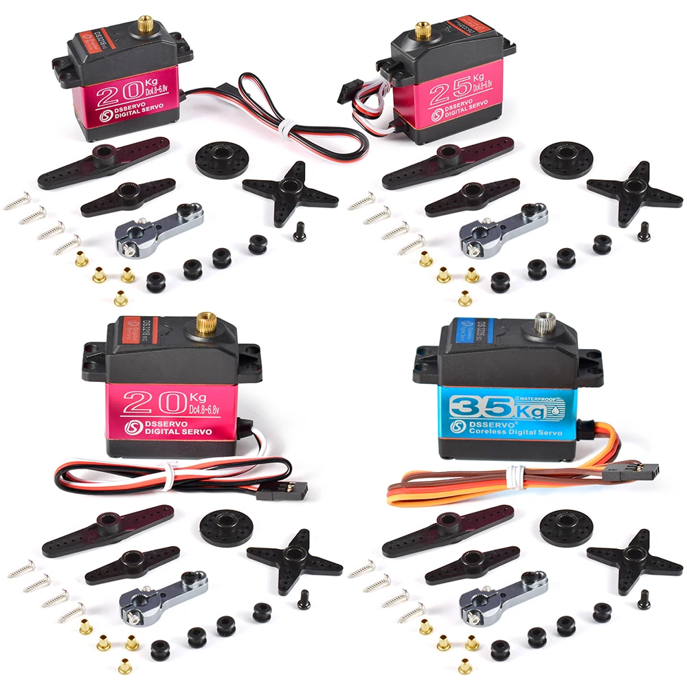 Dsservo Waterproof RC Servo DS3218 20KG DS3225 25KG DS3235 35KG 180/270 Degree for 1/8 1/10 1/12 RC Car Metal Gear Digital Servo