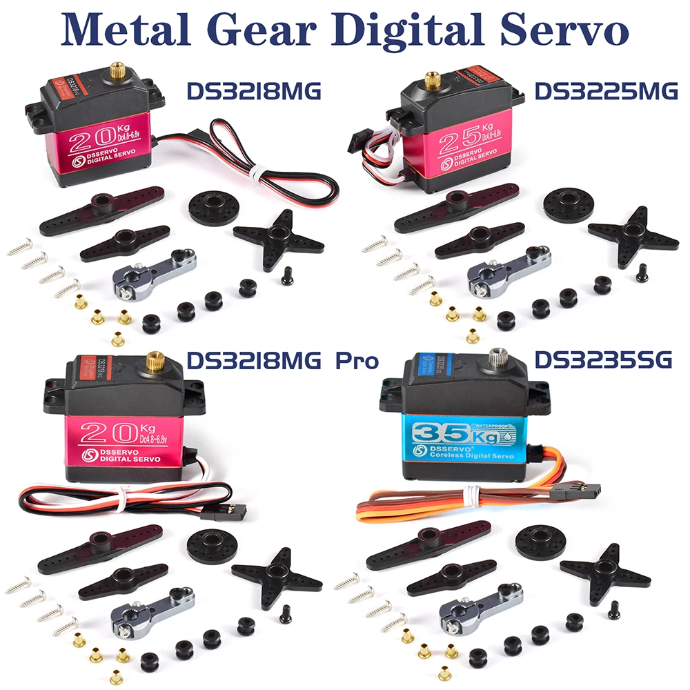 Dsservo Waterproof RC Servo DS3218 20KG DS3225 25KG DS3235 35KG 180/270 Degree for 1/8 1/10 1/12 RC Car Metal Gear Digital Servo