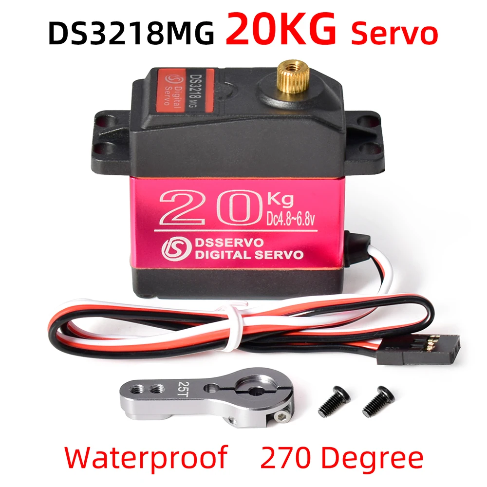 Dsservo Waterproof RC Servo DS3218 20KG DS3225 25KG DS3235 35KG 180/270 Degree for 1/8 1/10 1/12 RC Car Metal Gear Digital Servo