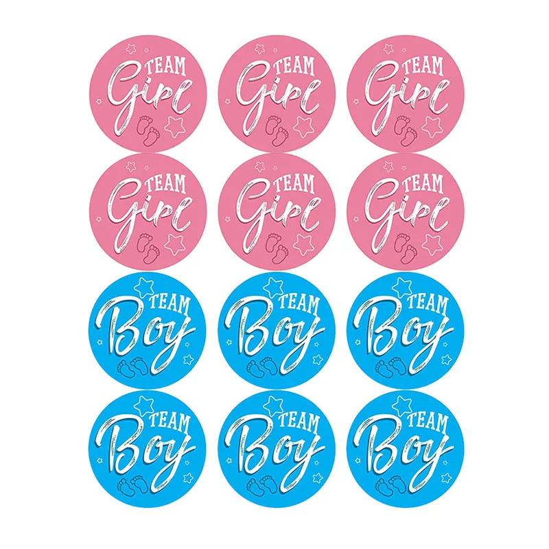 60/120pcs Team Boy Team Girl Stickers Boy or Girl Sticker for Gender Reveal Party Decoration Baby Shower Supplies Gift Box Label
