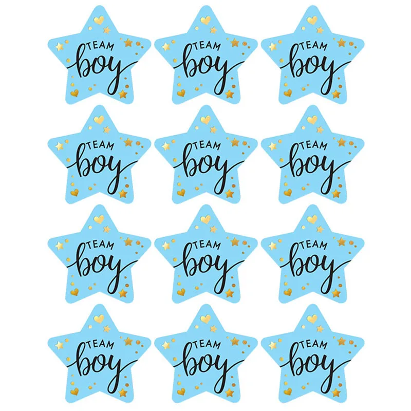 60/120pcs Team Boy Team Girl Stickers Boy or Girl Sticker for Gender Reveal Party Decoration Baby Shower Supplies Gift Box Label