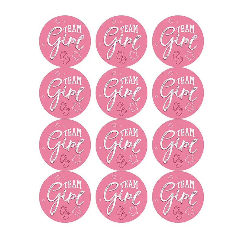 60/120pcs Team Boy Team Girl Stickers Boy or Girl Sticker for Gender Reveal Party Decoration Baby Shower Supplies Gift Box Label