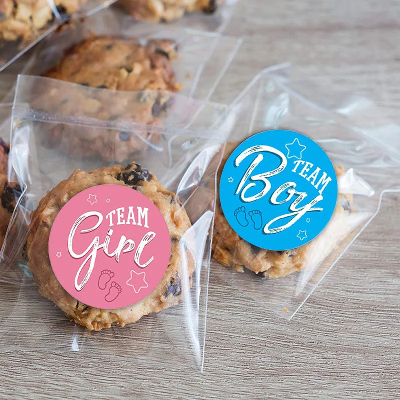 60/120pcs Team Boy Team Girl Stickers Boy or Girl Sticker for Gender Reveal Party Decoration Baby Shower Supplies Gift Box Label