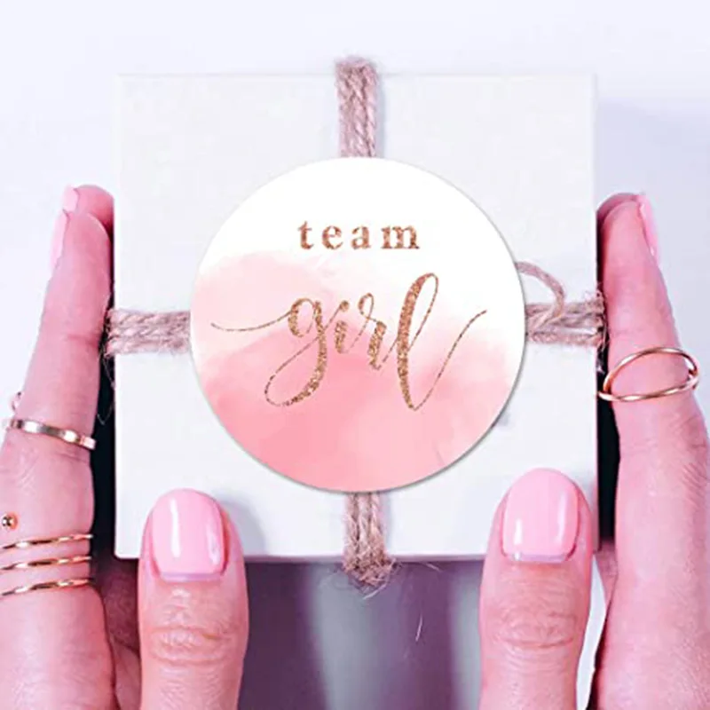 60/120pcs Team Boy Team Girl Stickers Boy or Girl Sticker for Gender Reveal Party Decoration Baby Shower Supplies Gift Box Label