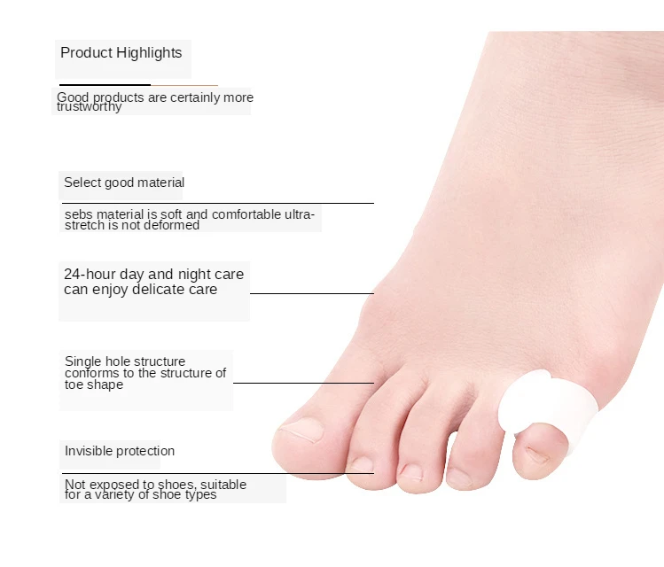 4pcs=2pairs Silicone Separator Hallux Valgus Finger Protector Toe Orthopedic Products Corrector Feet Care Straightener Pedicure