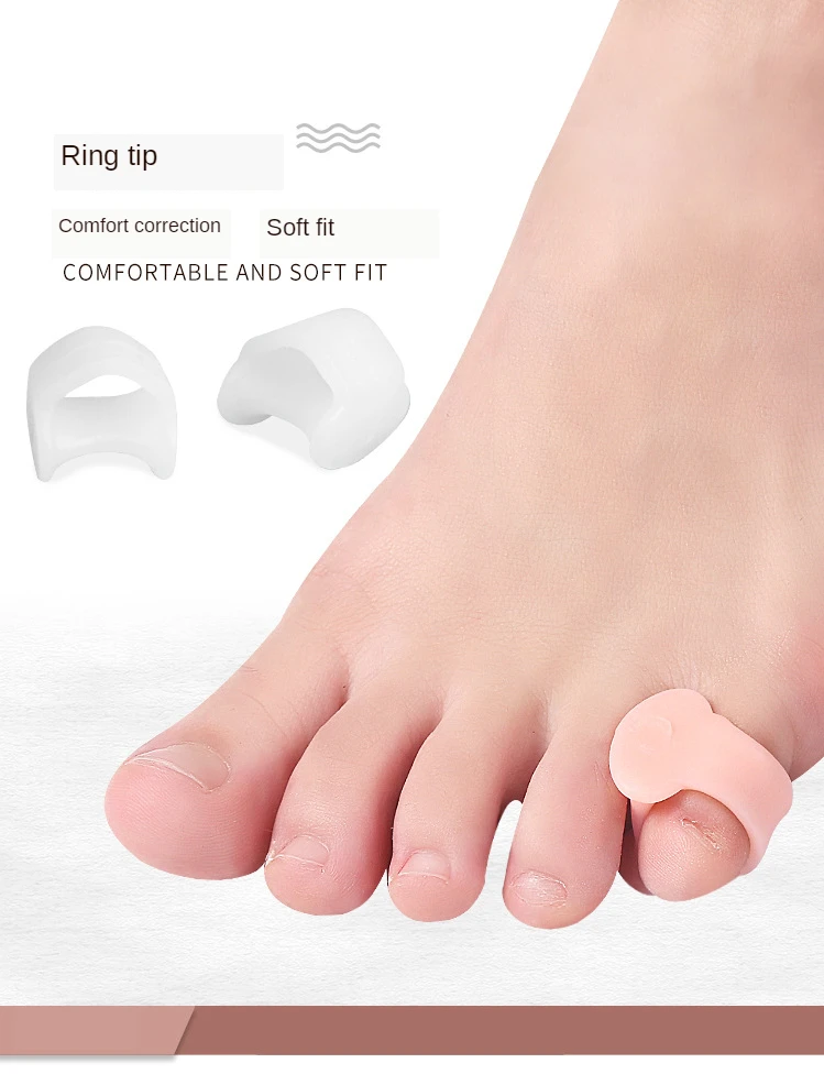 4pcs=2pairs Silicone Separator Hallux Valgus Finger Protector Toe Orthopedic Products Corrector Feet Care Straightener Pedicure