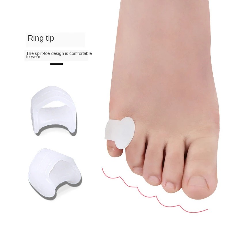 4pcs=2pairs Silicone Separator Hallux Valgus Finger Protector Toe Orthopedic Products Corrector Feet Care Straightener Pedicure