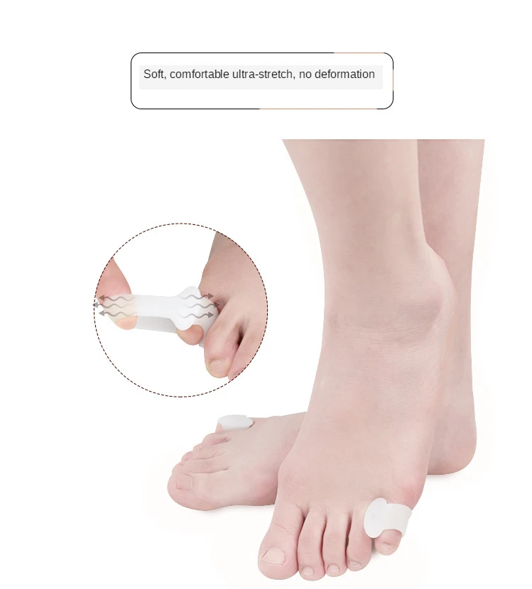 4pcs=2pairs Silicone Separator Hallux Valgus Finger Protector Toe Orthopedic Products Corrector Feet Care Straightener Pedicure