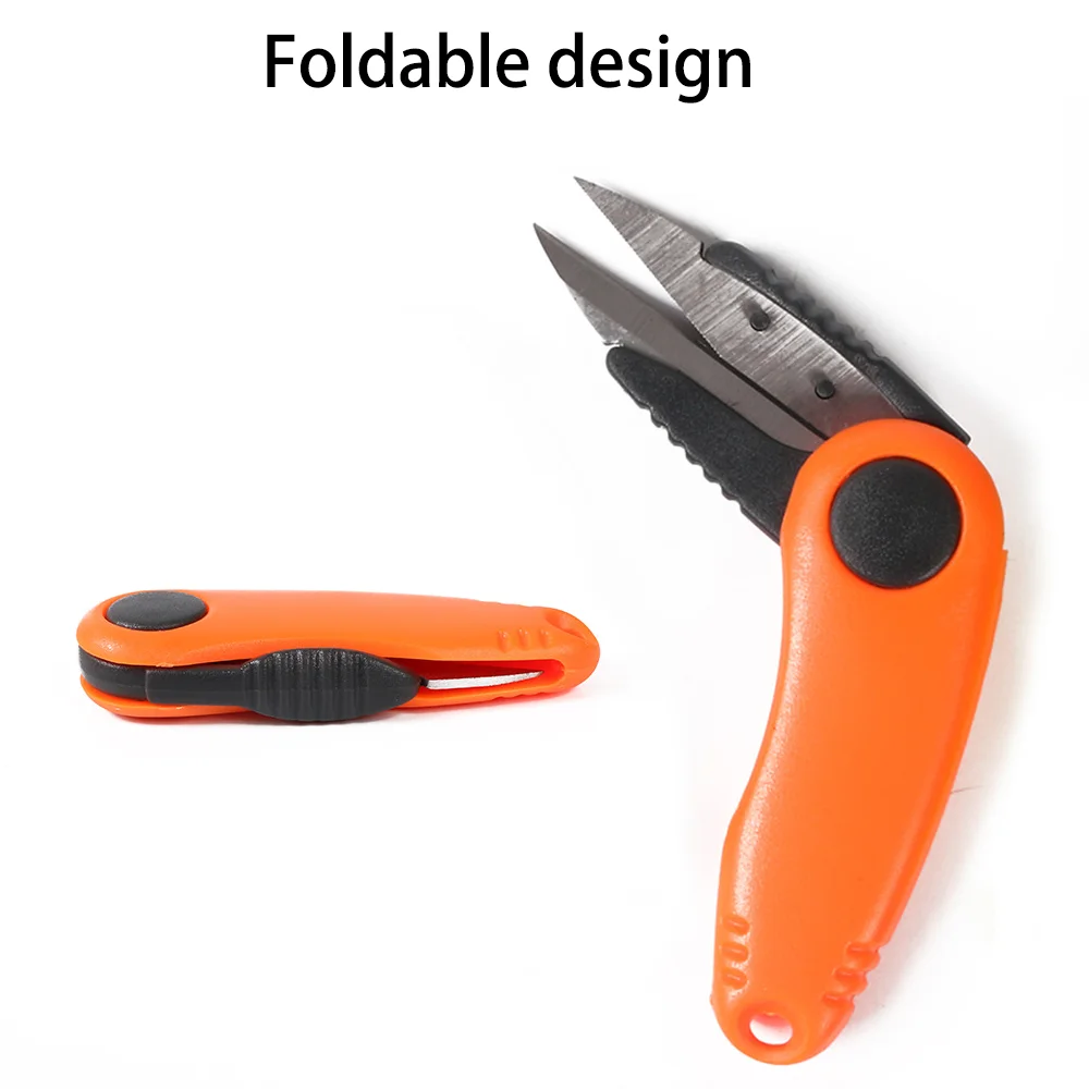 Shrimp-shape Foldable Scissors Fishing Line Cutter Clipper Nipper Quick Knot Tool Kit Stainless Steel Tackle Buckle Accessories