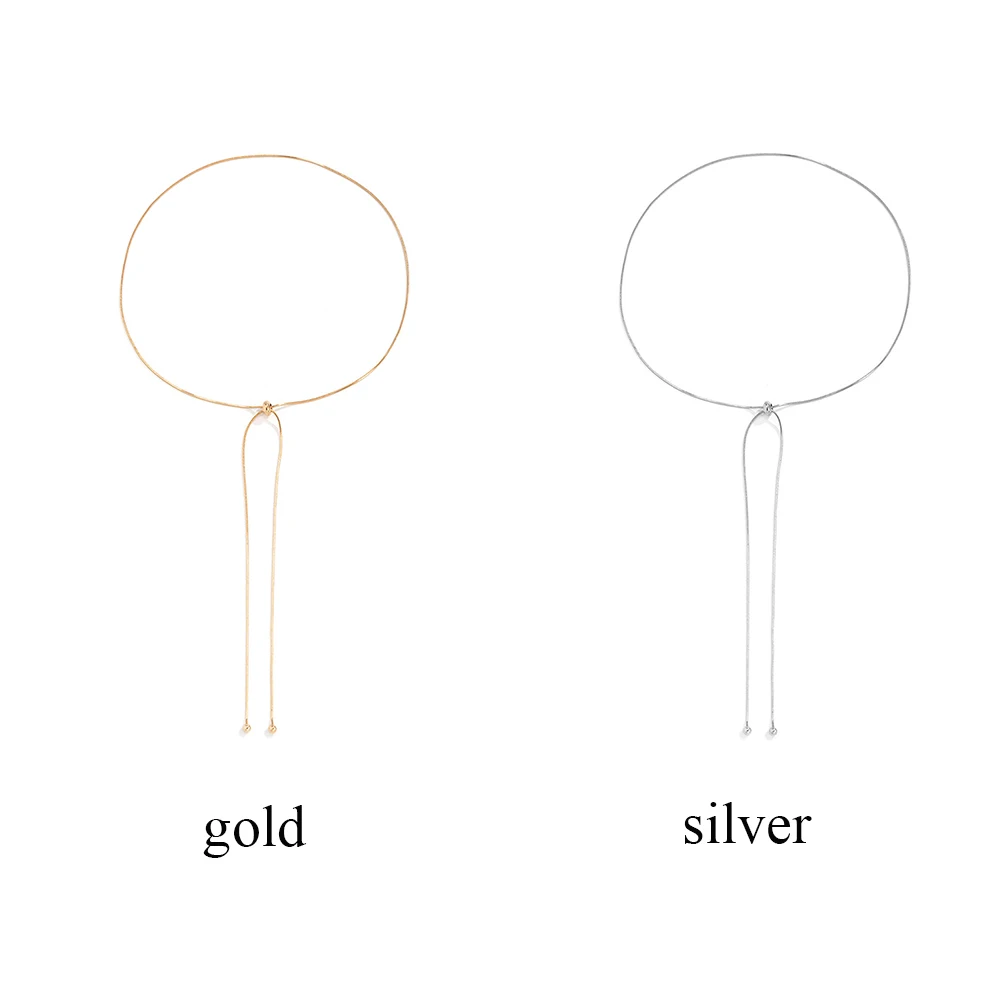 1PC Snake Copper Chain Choker Tassel Necklace for Women Girl Fine Link on Neck with Ball Pendant Temperament Party Jewelry Gifts