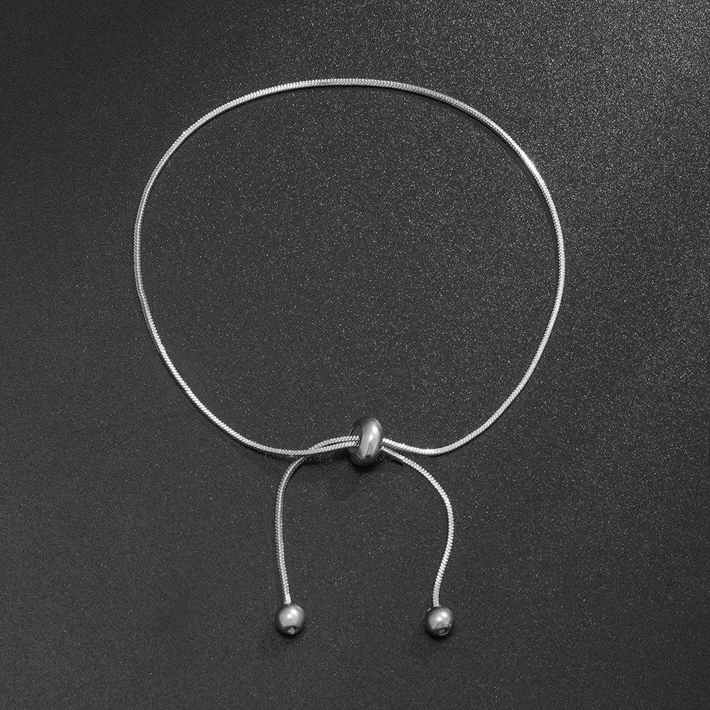 1PC Snake Copper Chain Choker Tassel Necklace for Women Girl Fine Link on Neck with Ball Pendant Temperament Party Jewelry Gifts